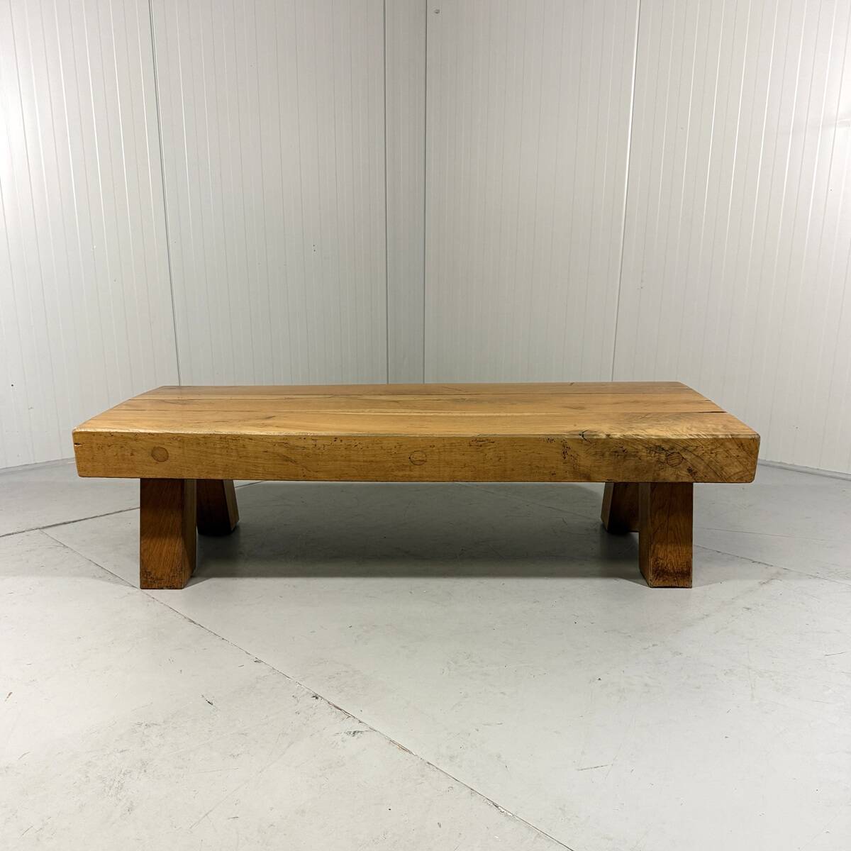 Brutalist sturdy hardwood coffee table 1960’s
