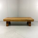 Brutalist sturdy hardwood coffee table 1960’s