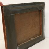 Oil on canvas depicting a wooded landscape.