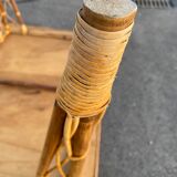 Rattan table vintage compass feet