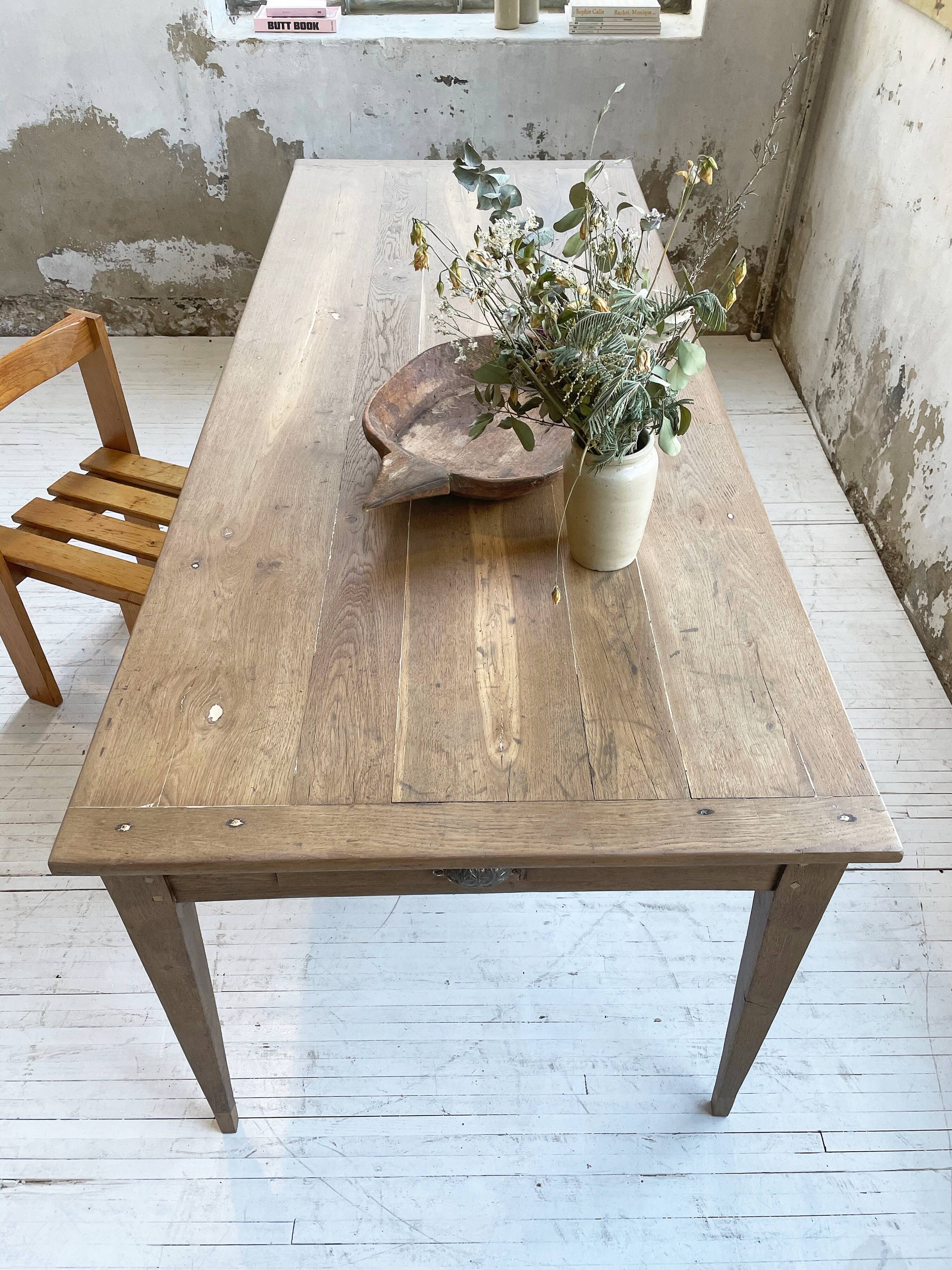 2m oak farm table