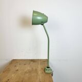 Green industrial workshop table lamp, 1960s