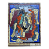 Y and JC Libert enameled lava plates