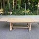 Renovated extendable farmhouse dining table made of solid raw oak from the 1950s.