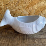 Vintage white ceramic fish sauce boat bruno evrard france