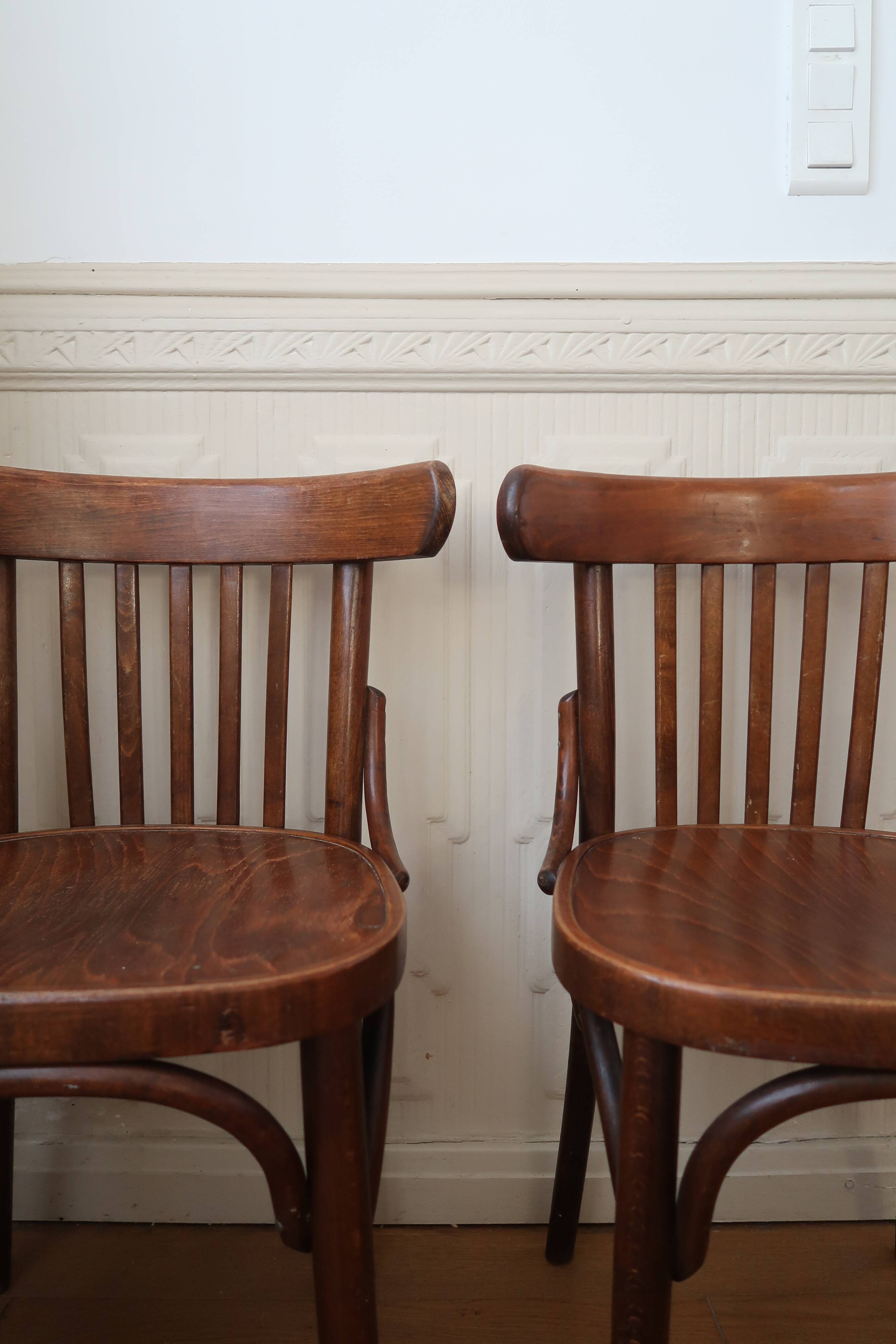 Paire de chaises bistrot couleur ébène