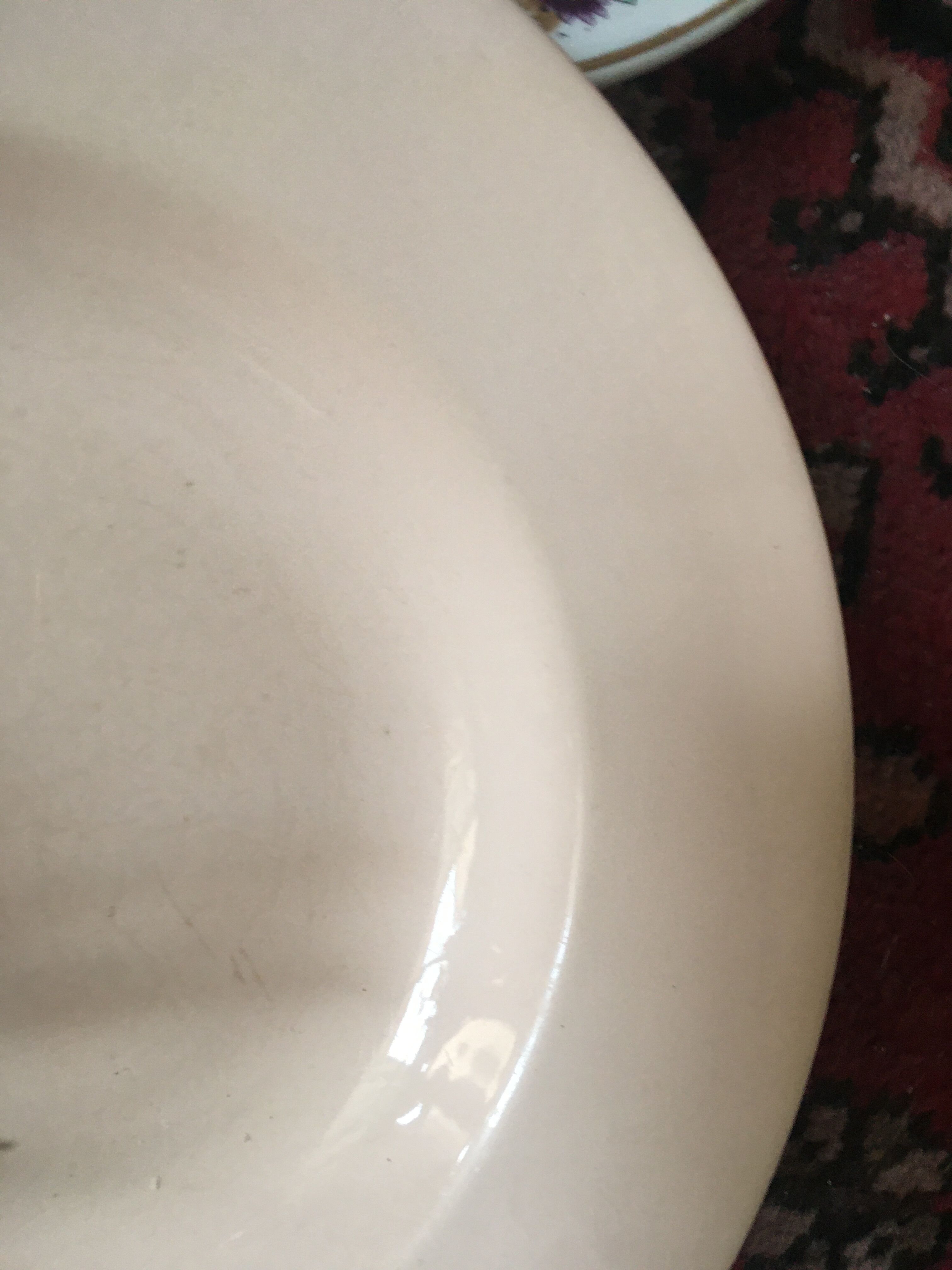 Old hollow plates matched in pink.