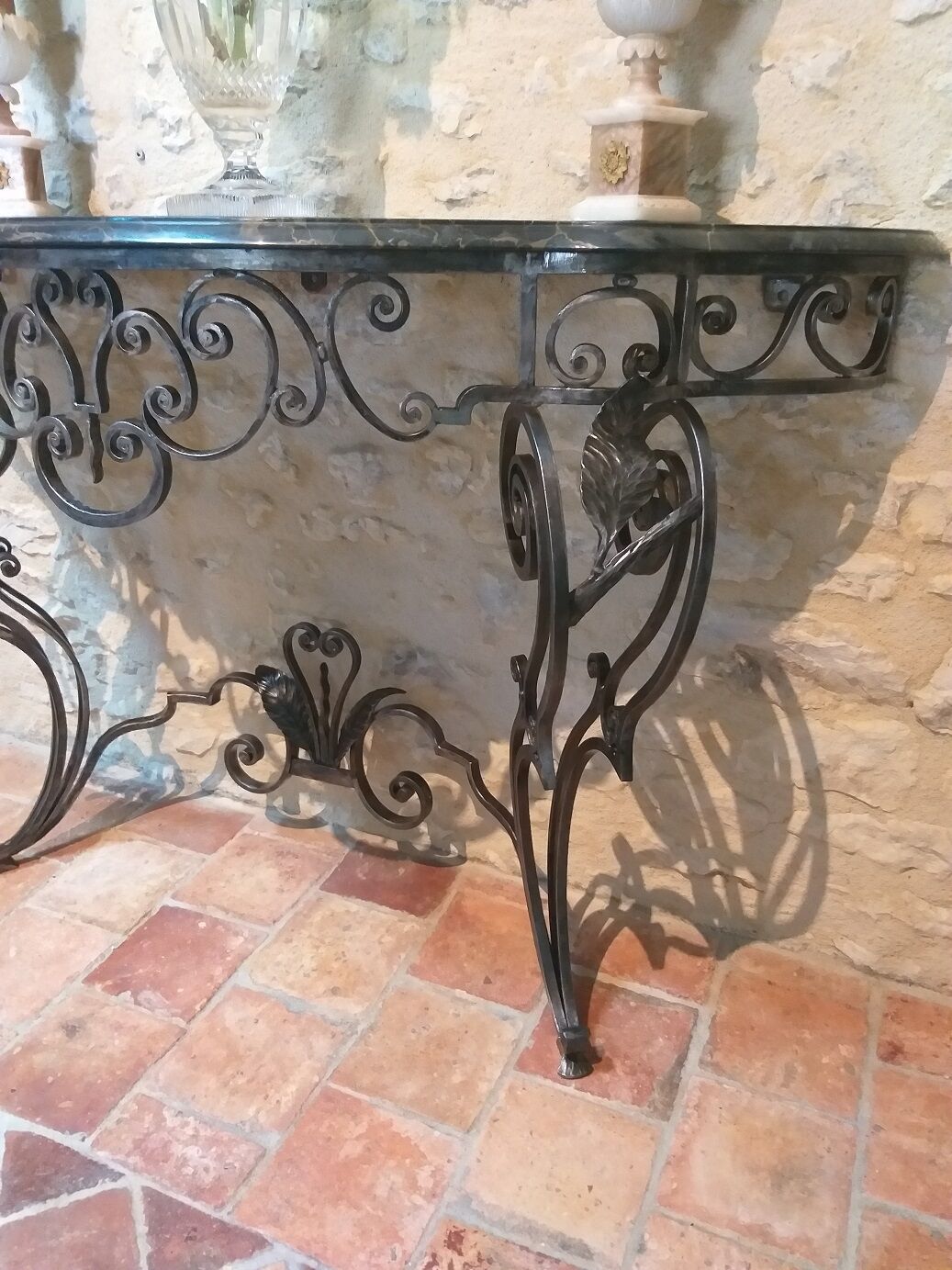 Forged iron console