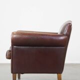 Design armchair made of sheep leather with a clean finish