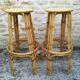 Bamboo tiki bar and two stools