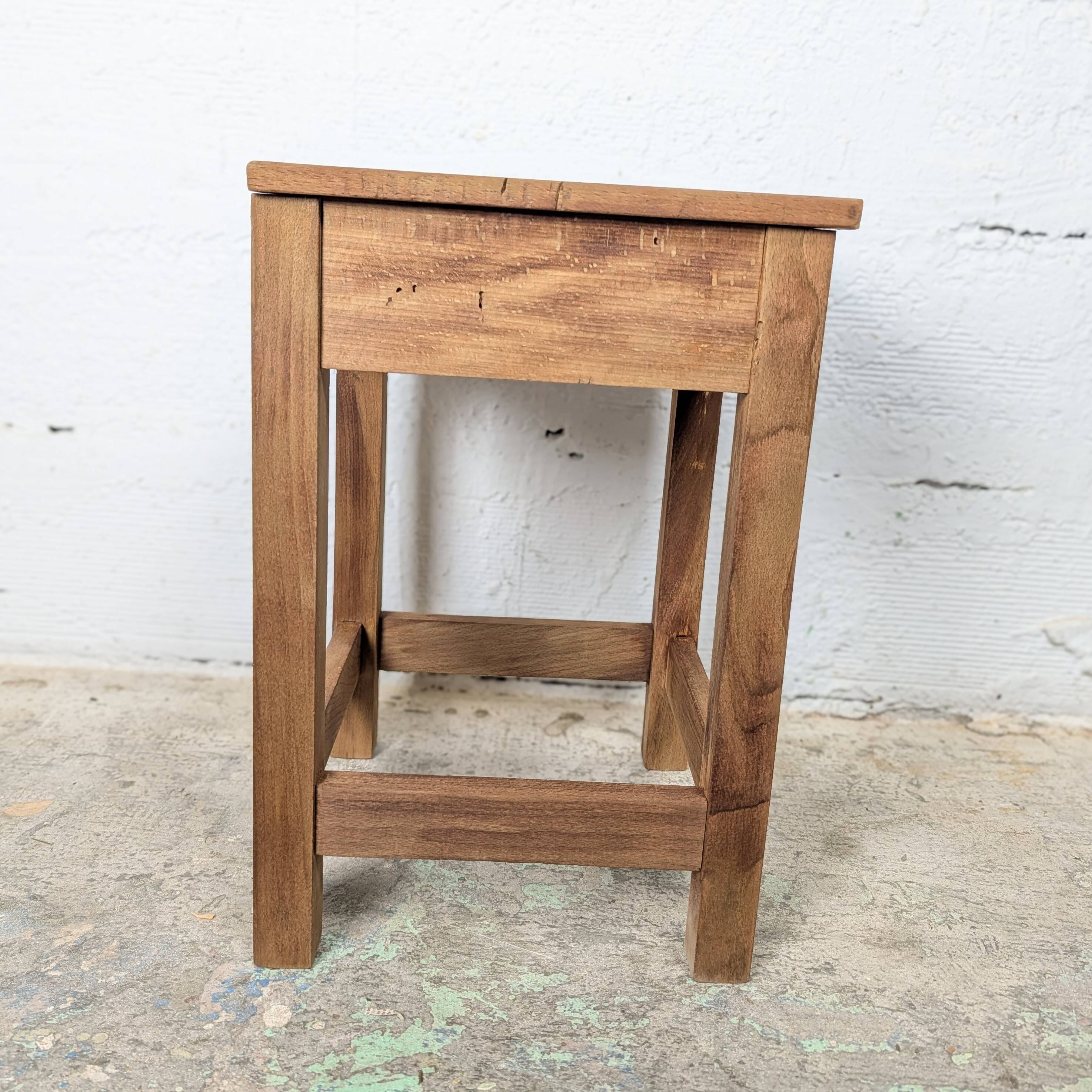 Wooden shoeshiner stool