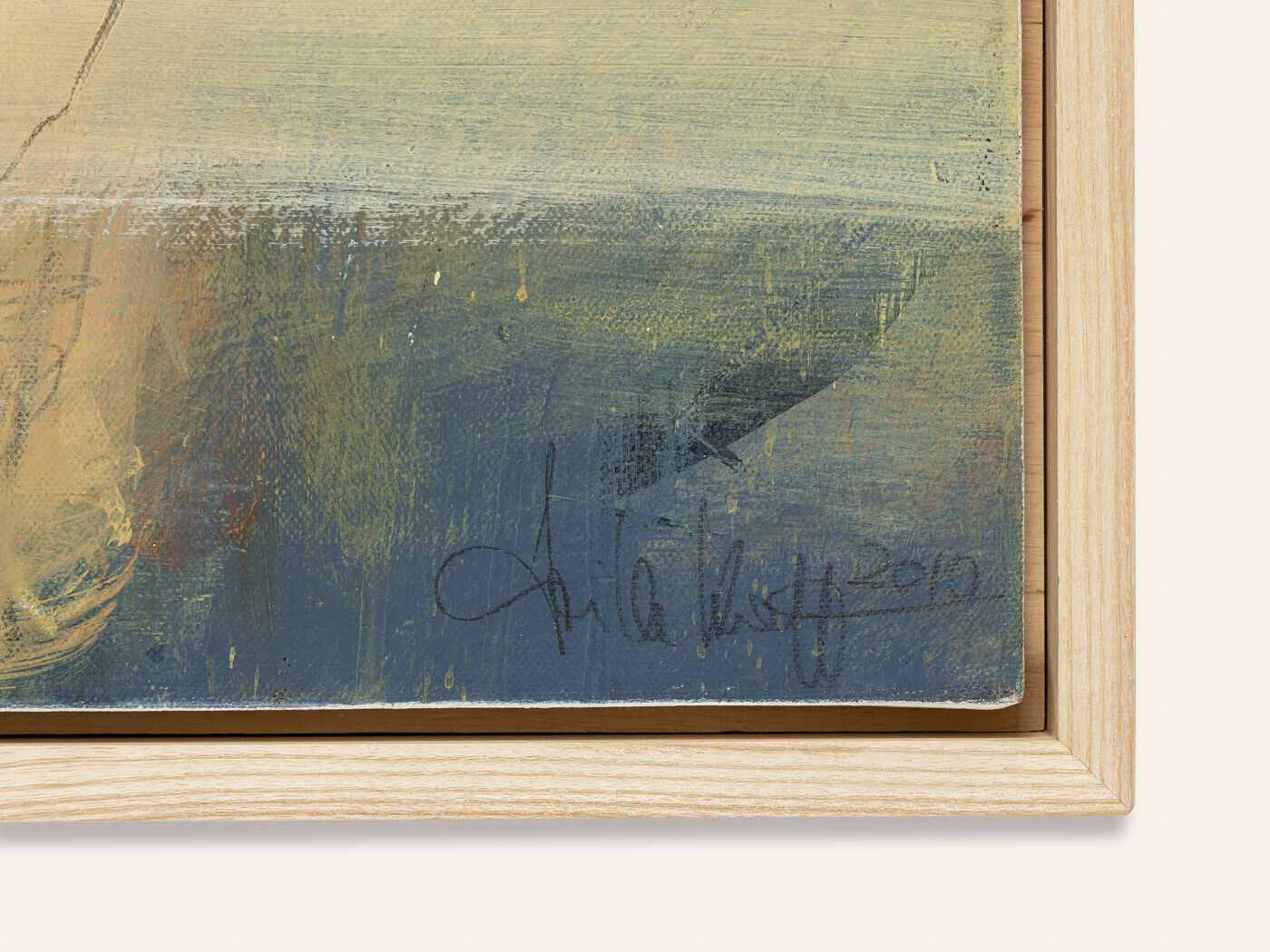 Abstract composition, oil on canvas, 54 x 64 cm