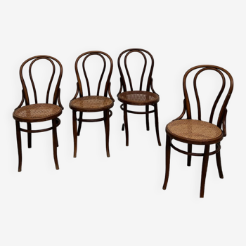 4 chaises bistrot en bois courbé, vers 1910