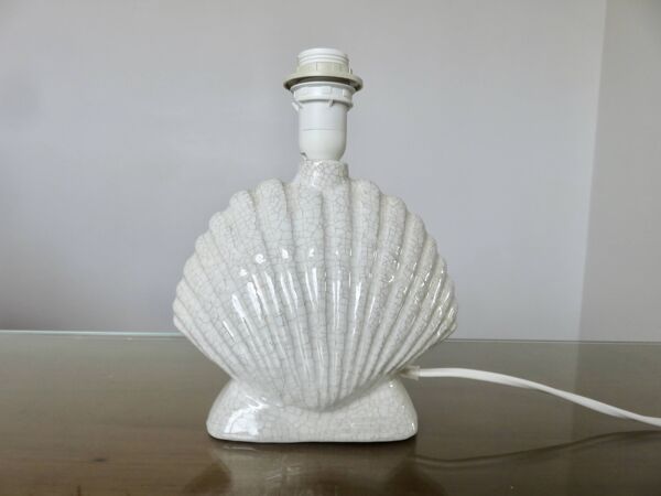 Lampe '' coquillage '' Italy en céramique craquelée années 70 80