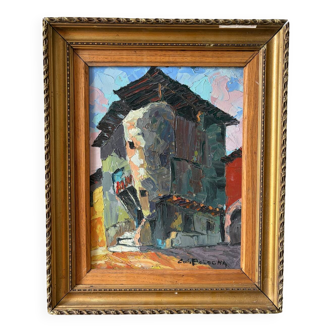 View of a house signed and dated 1930.