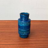 Mid-century Italian Rimini Blu ceramic vase by Aldo Londi for Bitossi.