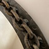 Miroir chaine brutaliste en fer battu 1960 h55cm