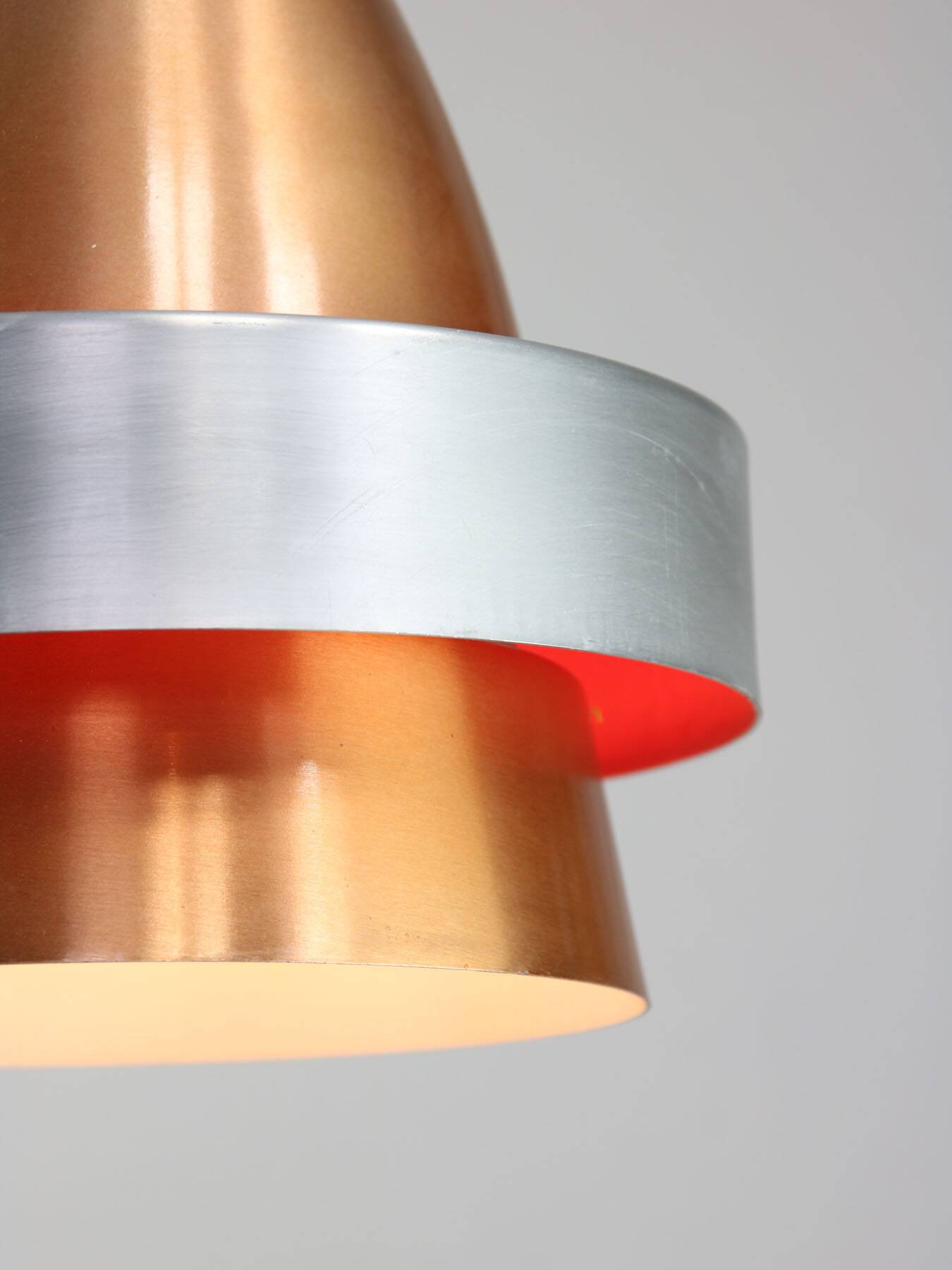 Italian  Aluminum Space Age Pendant Lamp in Copper color, 1970s