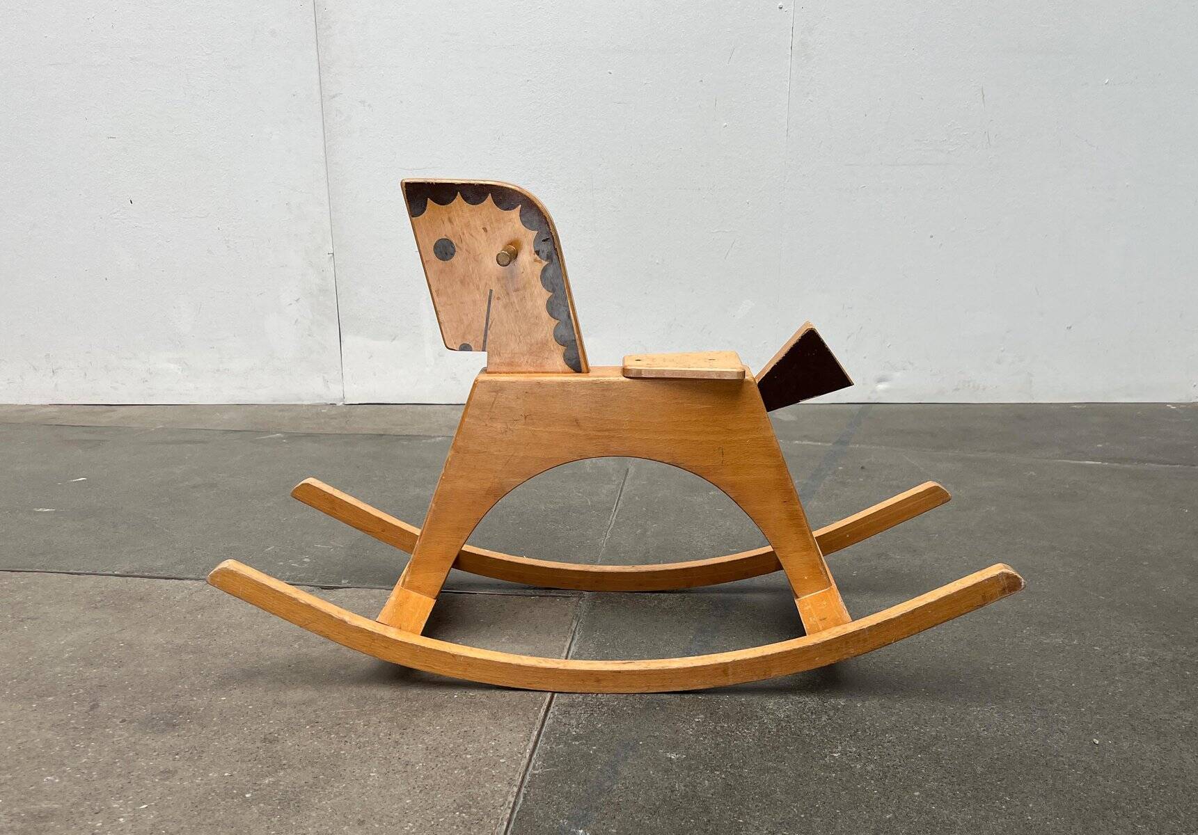 Mid-century wooden rocking horse, 1960s