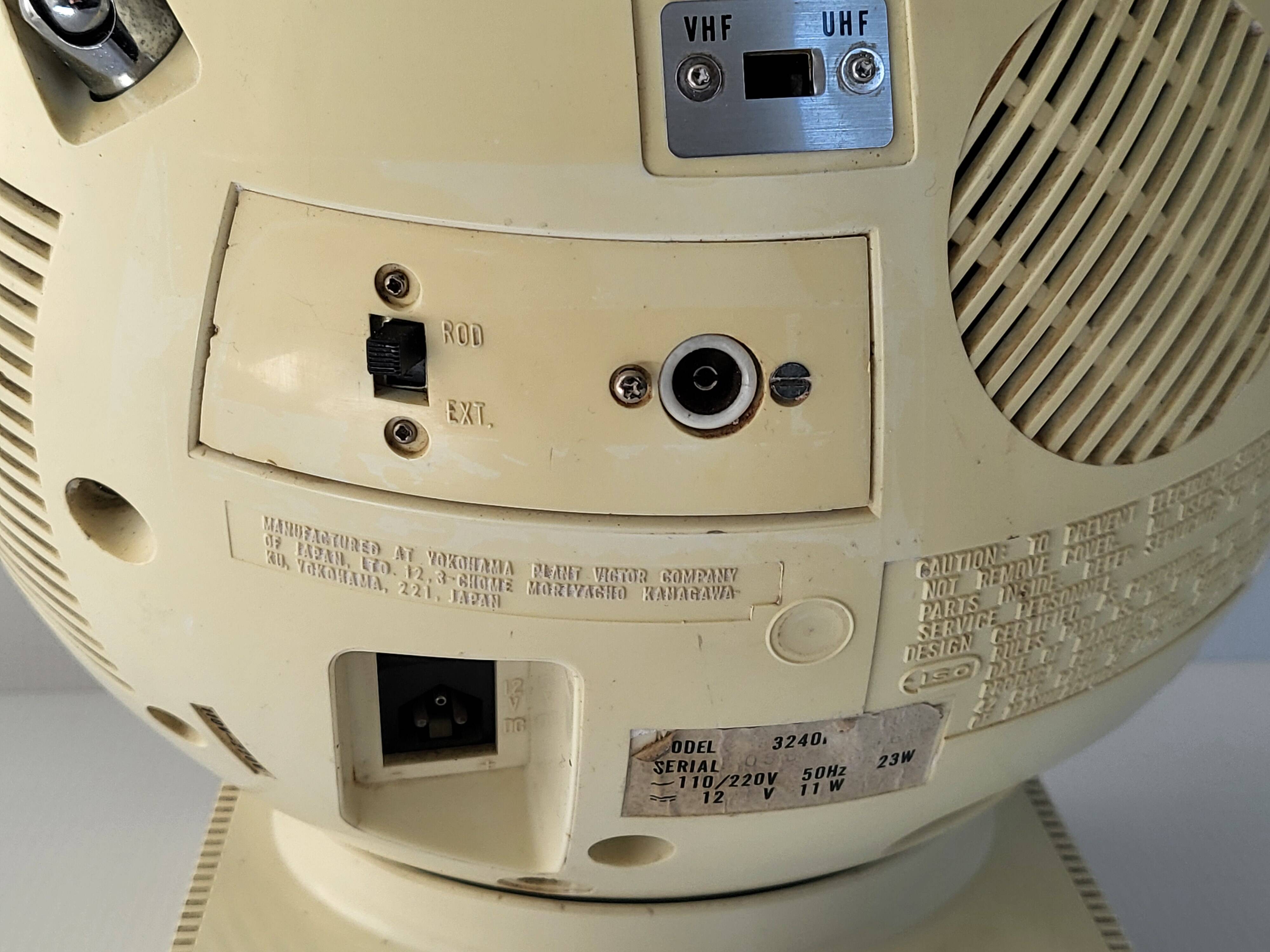 Vintage television JVC NIVICO Videosphere 1970 space age