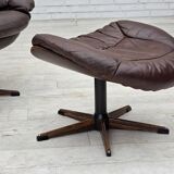 1970s, Danish design by H.W.Klein, swivel chair with footstool.