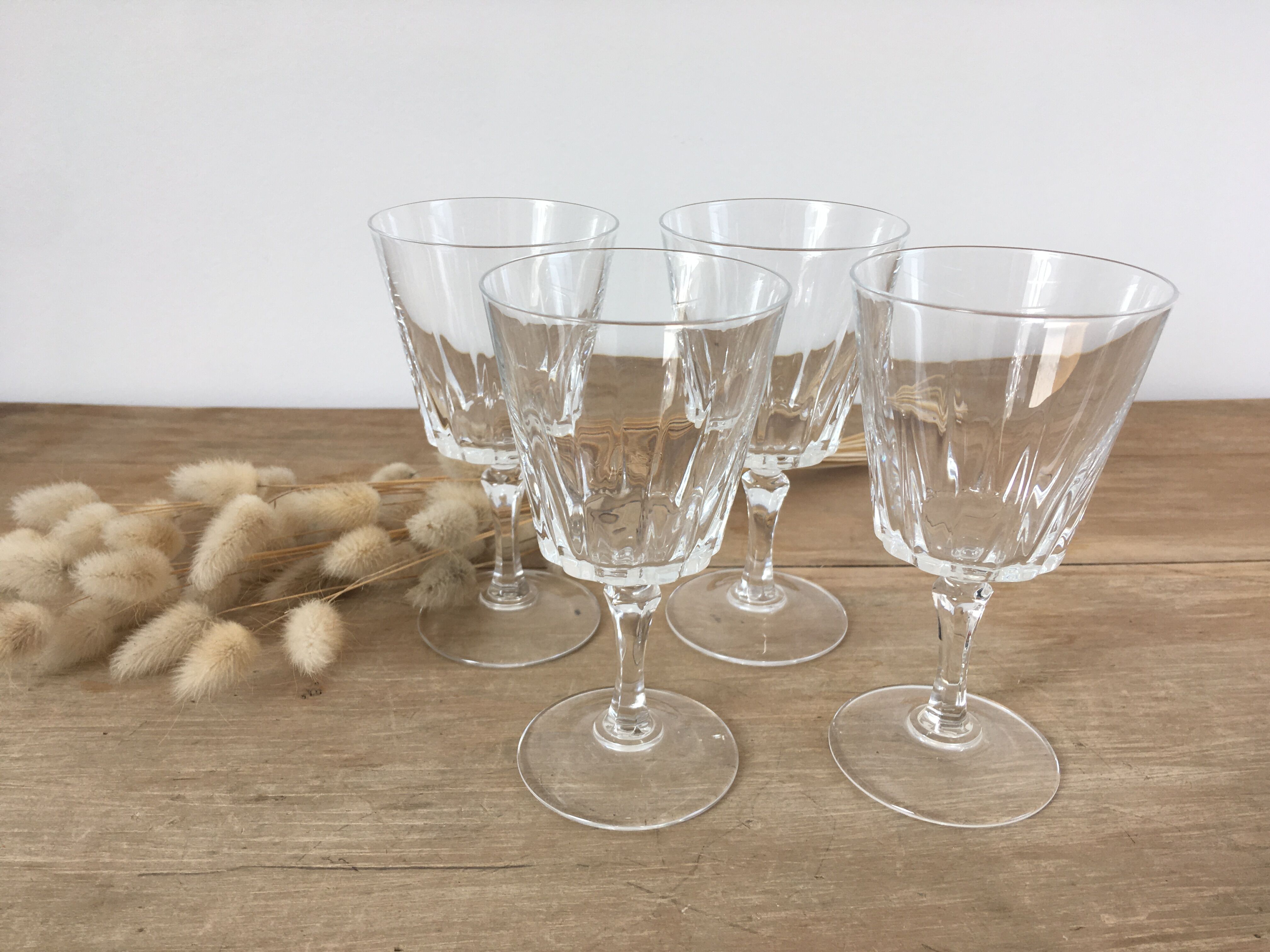 Cristal d'Arques foot glasses model "Versailles"