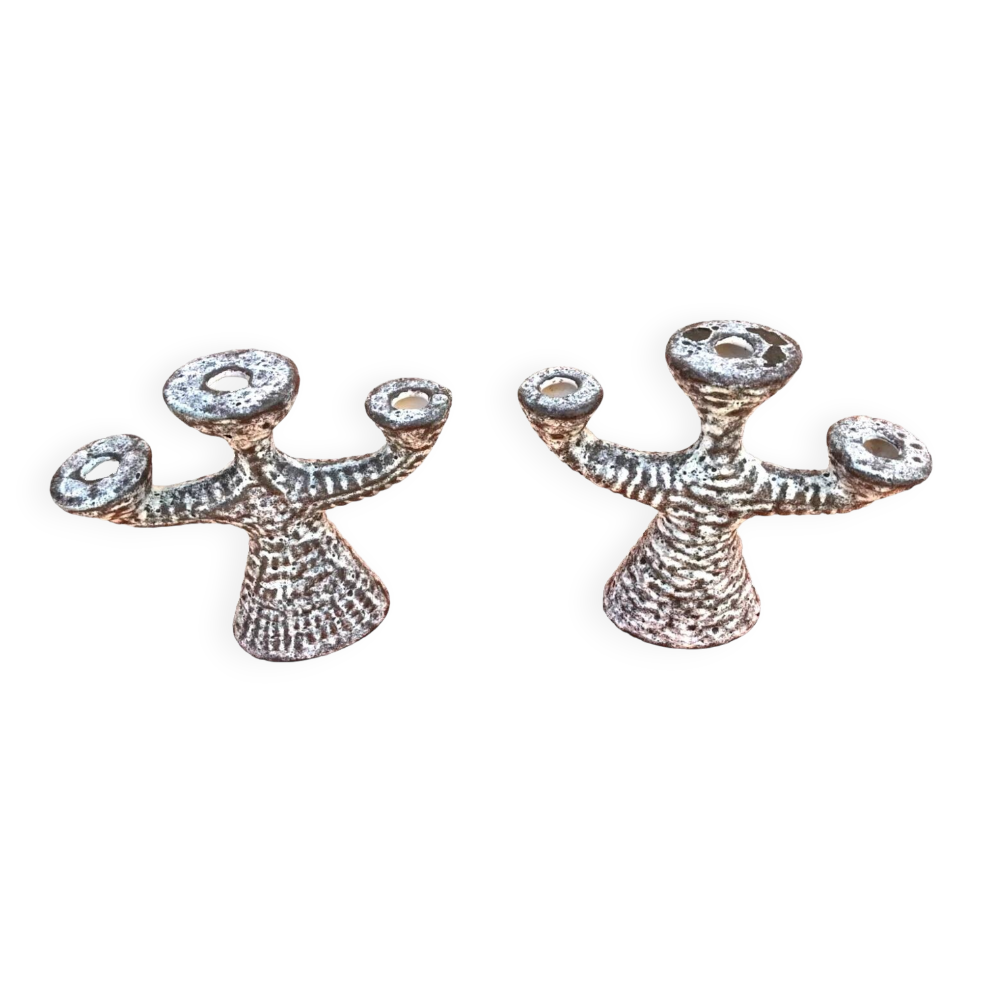 1960s Pair of Ceramic Candlesticks