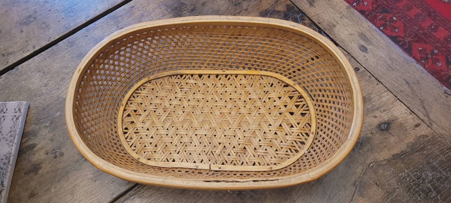 70s Asian wicker basket