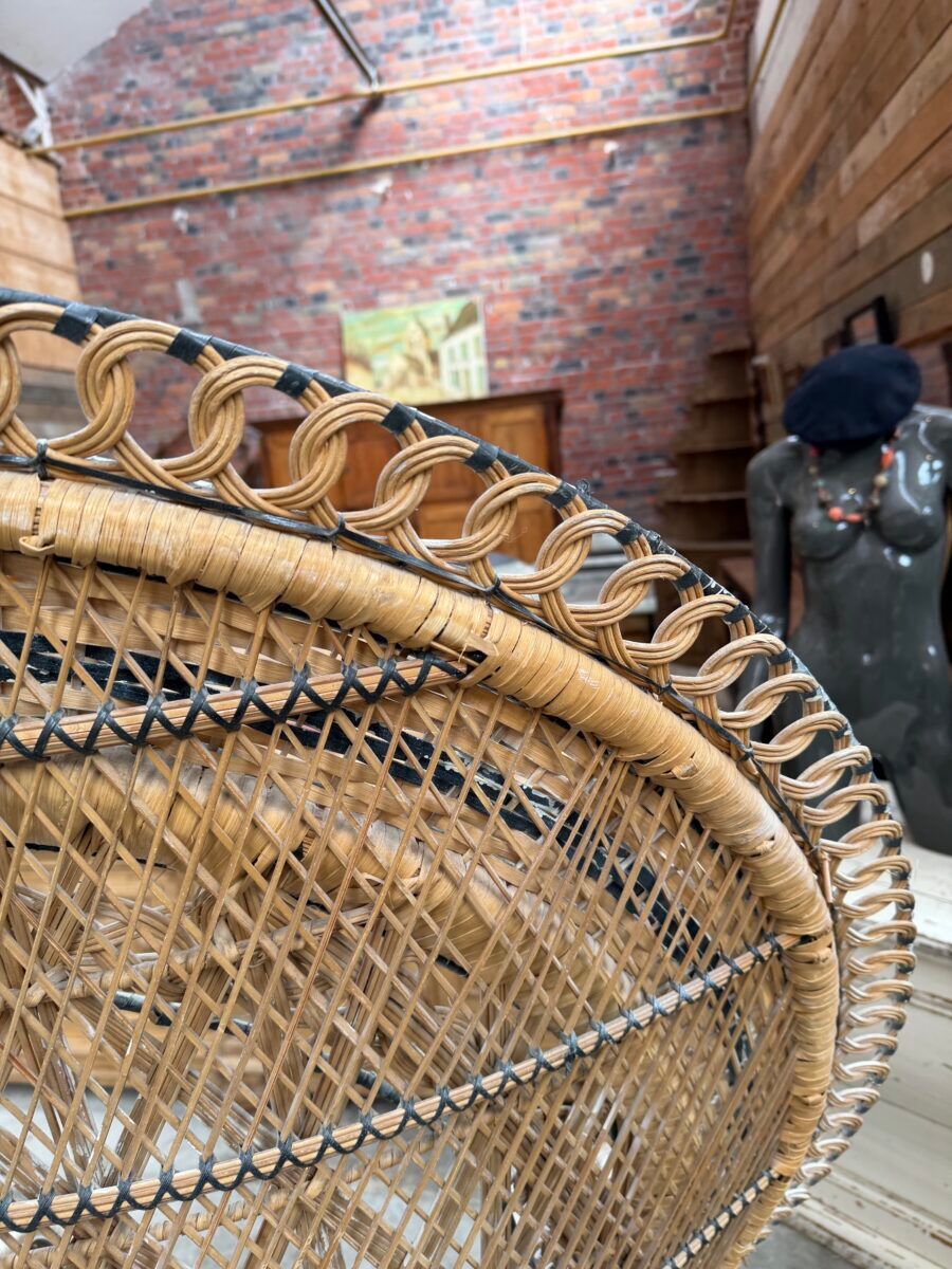 Emmanuelle armchair in wicker and rattan