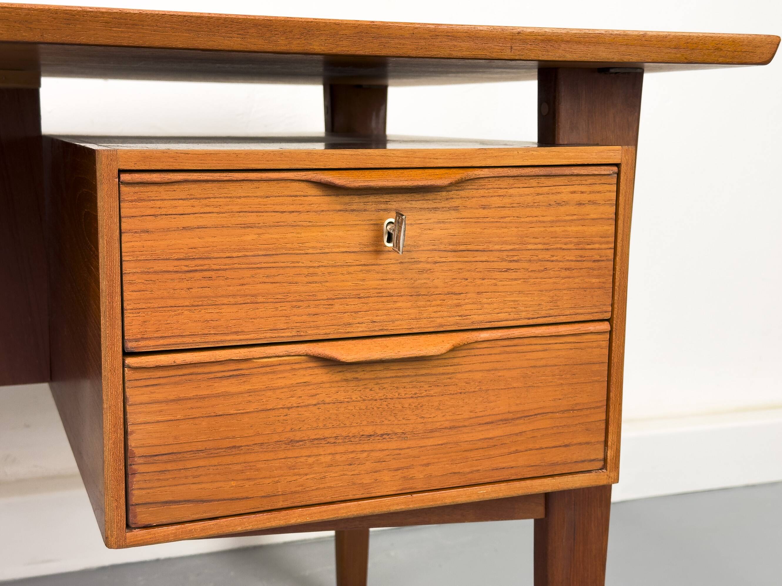 Danish Teak Desk with Drawers by H. Jørgensen for Fredericia, 1960s