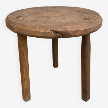 Small solid wood tripod side table