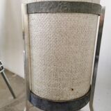 Floor lamp seventies totem, chrome and suede