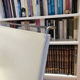Set of 2 low chairs "FIL" in chromed metal and white leather by Pascal MOURGUE for CINNA/LIGNE ROSET