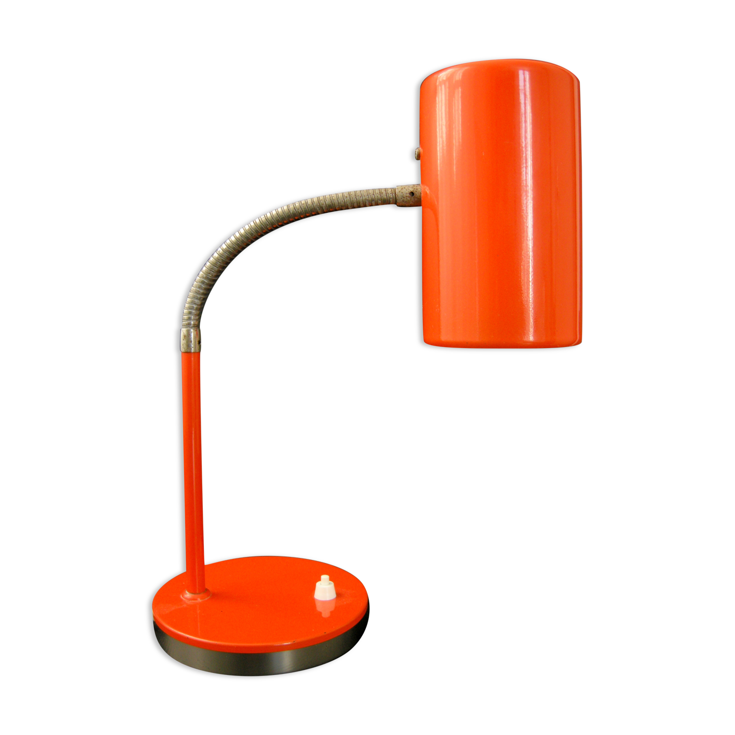 Lampe vintage 1970 métal laqué orange