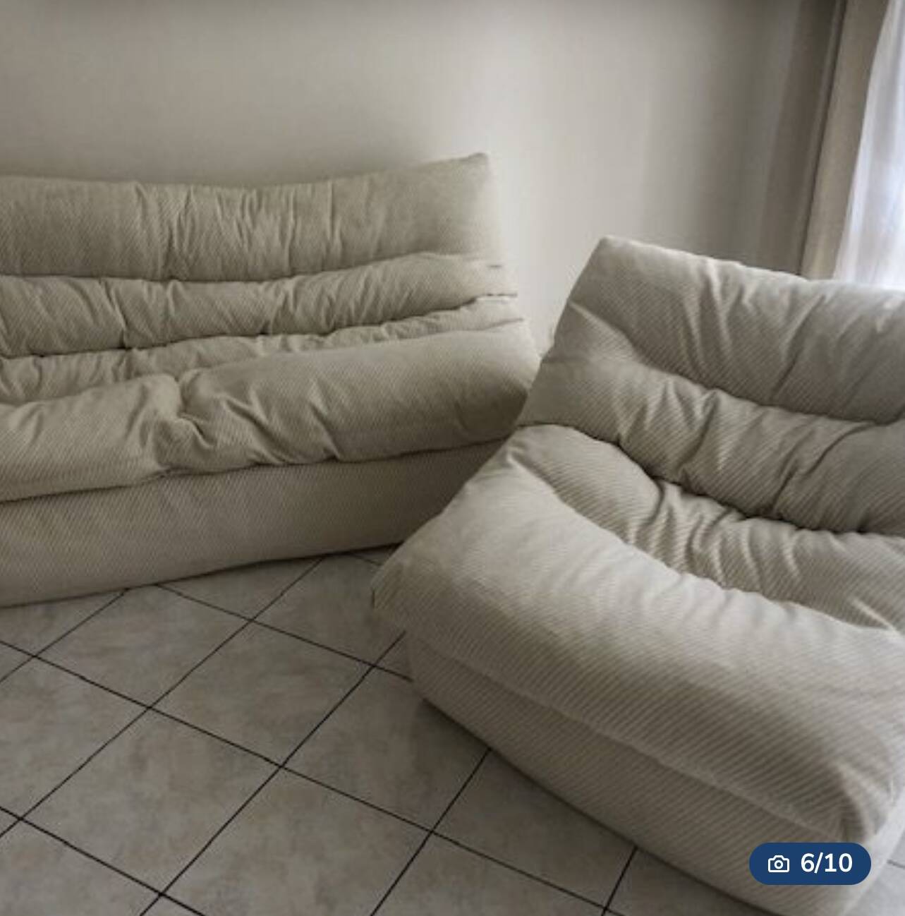 Sofa and armchair set STEINER Paris 1970s.