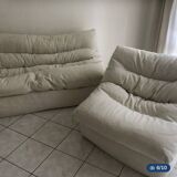 Sofa and armchair set STEINER Paris 1970s.