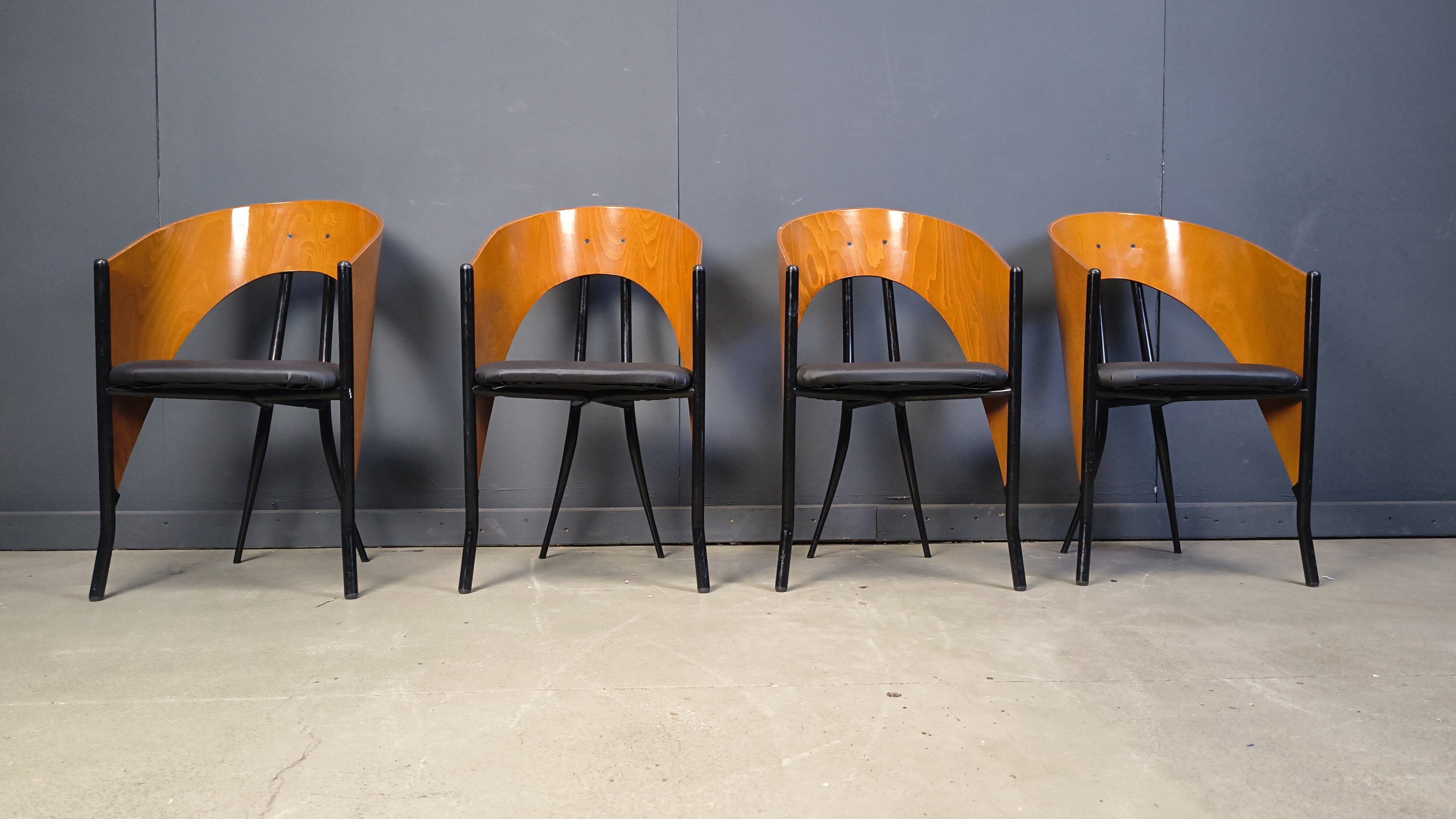 Postmodern Spanish dining chairs, 1980s - set of 4