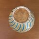 Ancien vase boule en céramique forme spirale vintage
