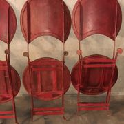 Sheet metal table and chairs
