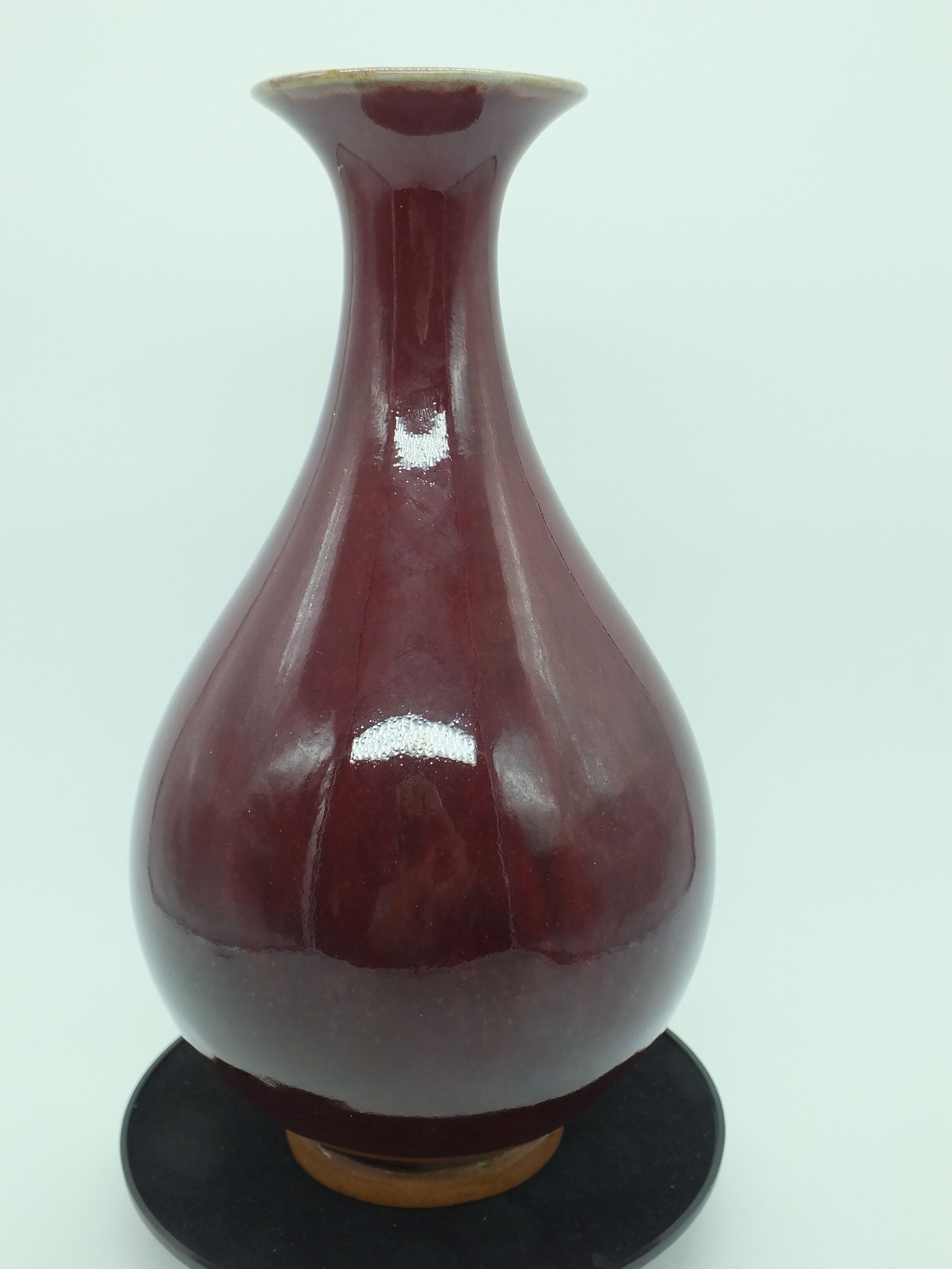 Vase China ceramic ox blood H. 32cm