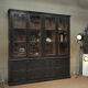 Glass library in teak 1970 patinated black