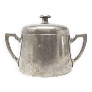 Art Deco sugar bowl, silver-plated brass, Germany, 1920s