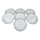 Set of 7 Longwy France earthenware dessert plates, Trianon model