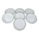 Set of 7 Longwy France earthenware dessert plates, Trianon model