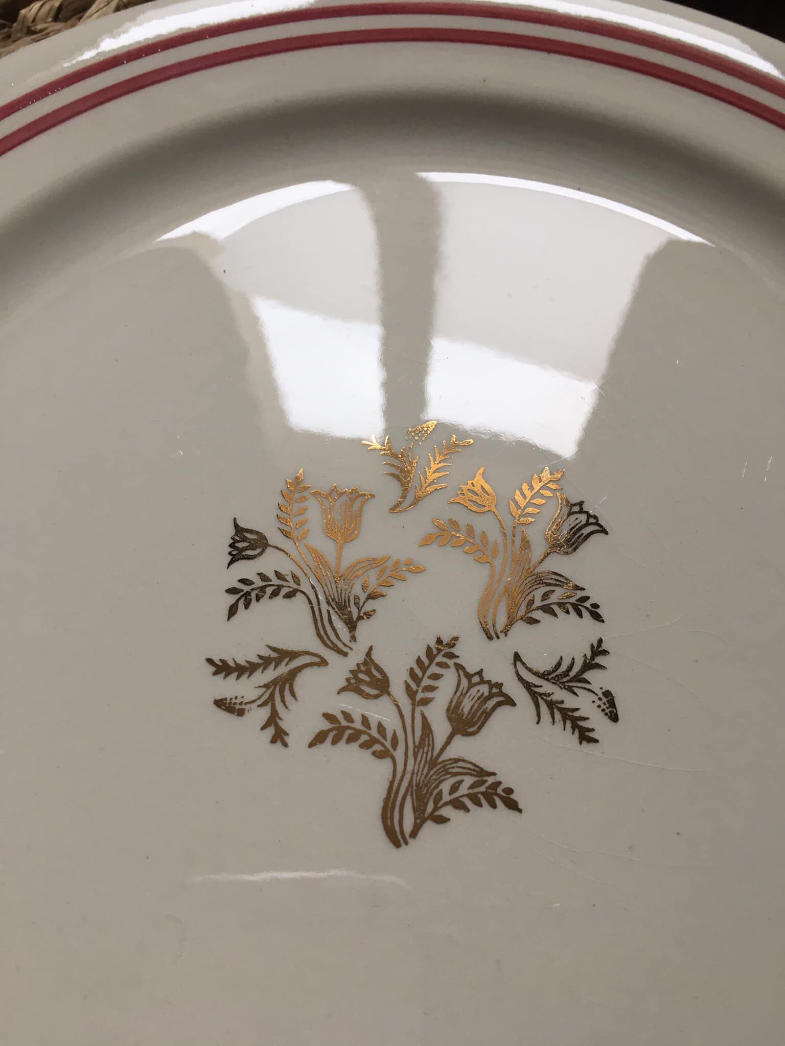 5 dessert plates in Gien porcelain France
