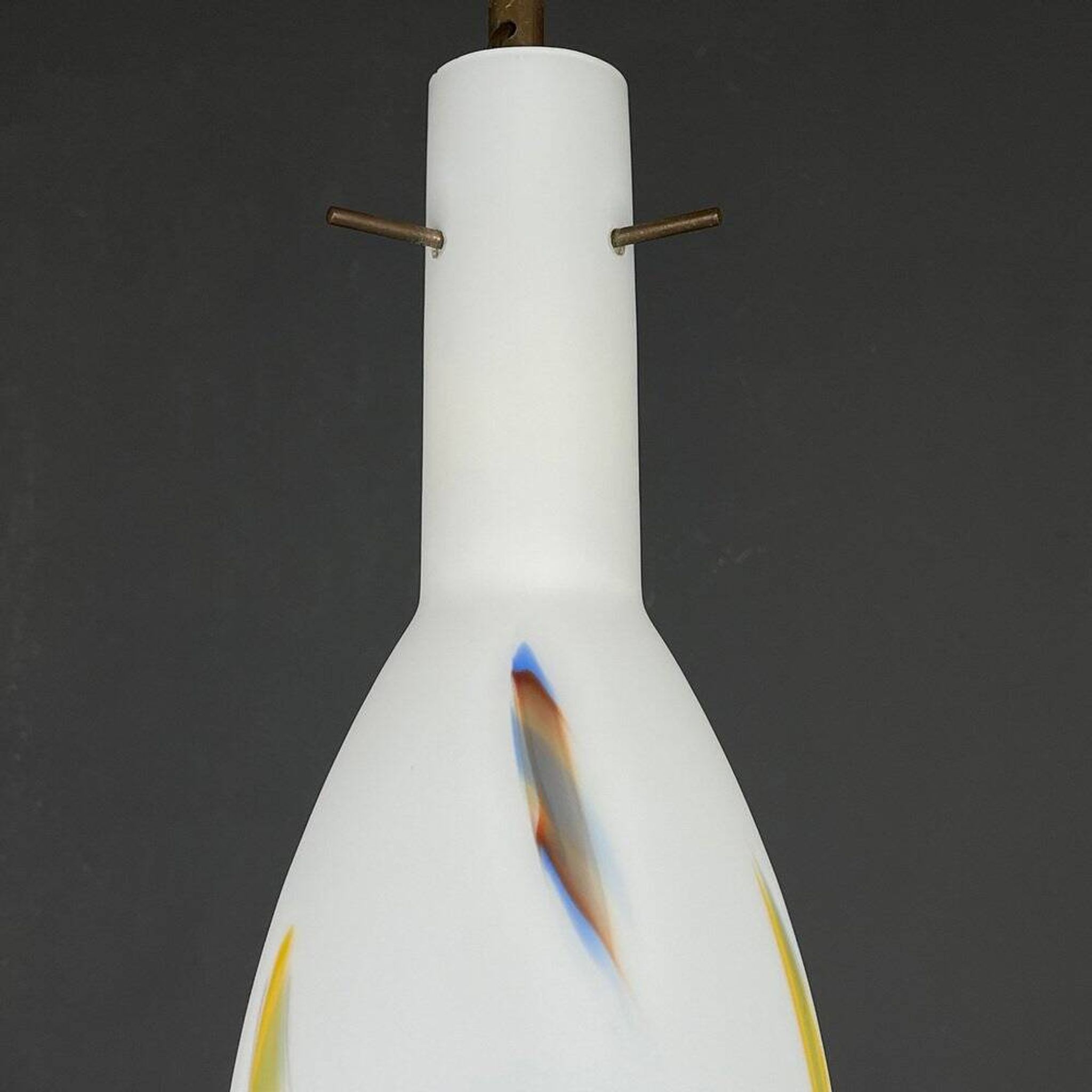 Mid-century multicoloured opaline Murano glass pendant lamp by Stilnovo, Italy, 1950s.