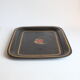 Black toleware painted metal serving tray 19th century