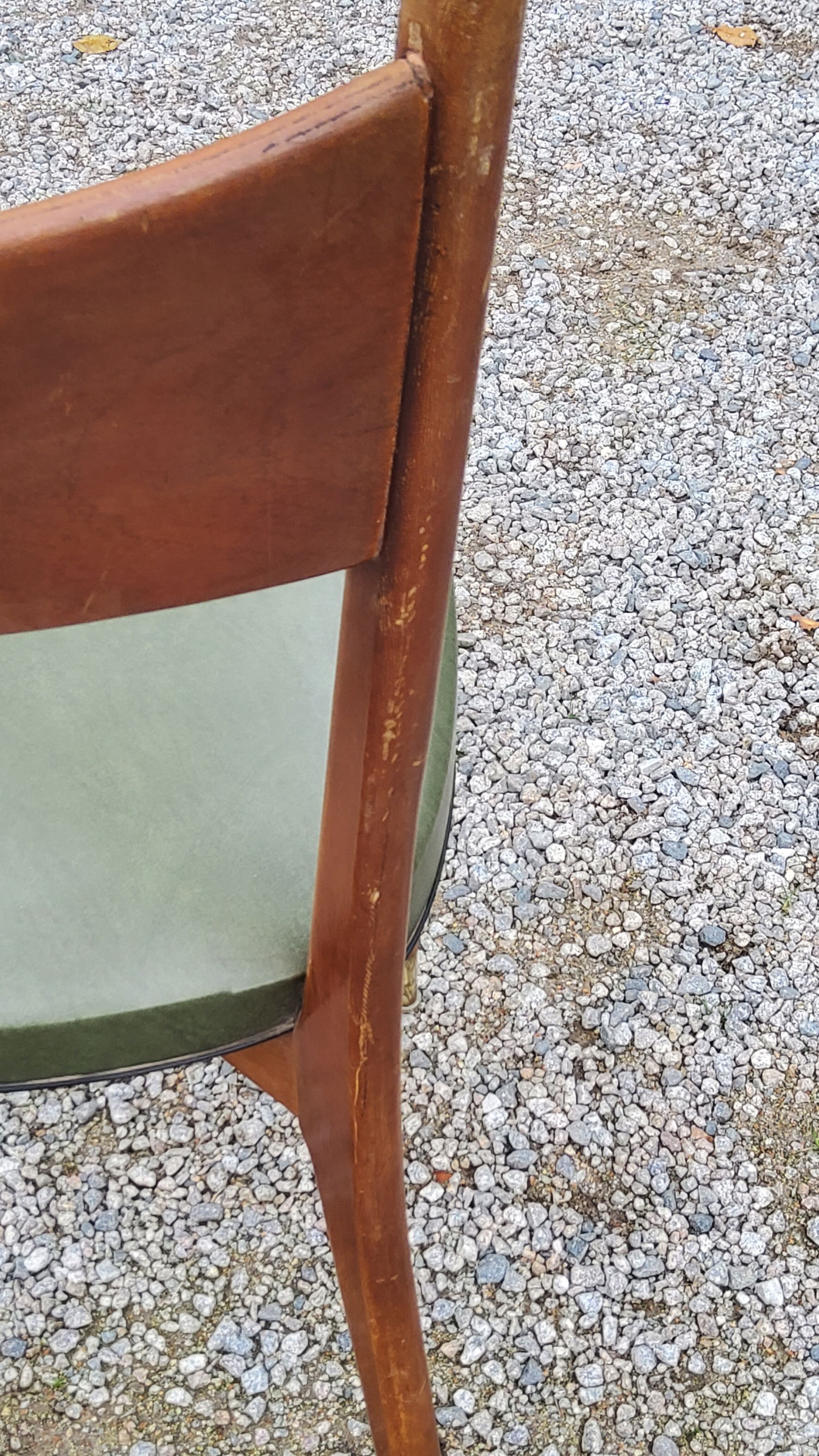 Pair of 50's Scandinavian style mahogany chairs
