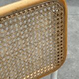 Cesca chair b32 model in white and wood by Marcel Breuer