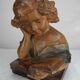 Old plaster bust under study art deco antique french bust 30s